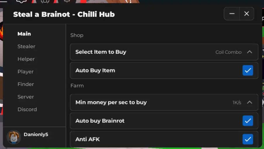 Chilli Hub Script [UPD] - Best Steal a Brainrot